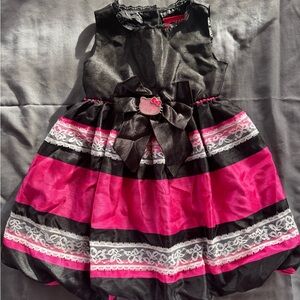 Y2K Hello Kitty Black and Pink Formal Dress for Kids
